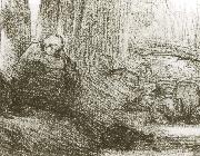 Shepherdess sitting, Jean Francois Millet